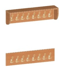 Wall-Mounted Coat and Bag Hangers Set, Art. U.01.18