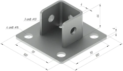 Stainless Steel Support SM-F1 100x100x44mm AISI 304