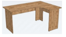 Corner Writing Desk with PVC Edging, Model SPU-070