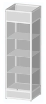 Glass Display Cabinet 600x600x2000