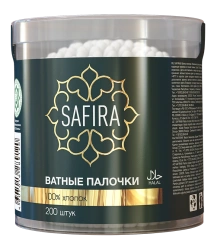 100% Cotton Swabs for Hygiene and Cosmetic Use SAFIRA Pack of 200