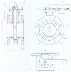 Flanged Manual Control Butterfly Valve, Cast Iron DN 100 PN 1.6 MPa IYUKL.494425.020