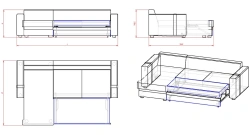Convertible Sofa DR Series - Versatile for Sitting and Lying