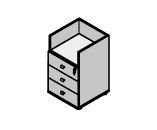 Office Wooden Side Cabinet - Gamma Furniture Set