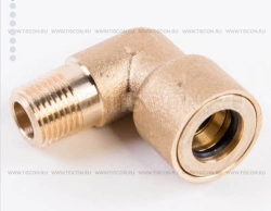 Brass L-Shaped Fitting with 8mm Polyamide Tube Connection and 1/8" External Thread 467.L.8-K1/8.120.B