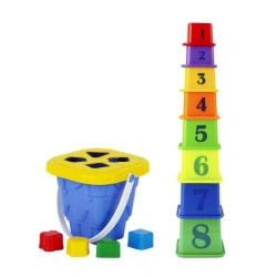Tower Logic Set with Bucket and Shapes - Model TOWER-LOGIC-01