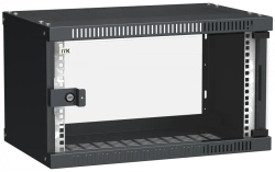 LINEA WE 6U Wall Cabinet 550x350mm Black Glass Door LWE5-06U53-GF
