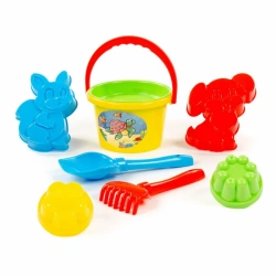 Children's Sand Play Set with Bucket, Sieve, Spatula, Rake, and Molds" 2913