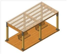 Wooden Canopy with Swing, Model 14004