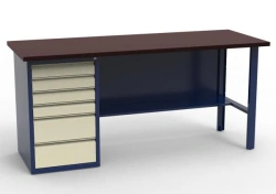 Single-column workbench with laminated plywood top, SV-1T.06.00.19.FL