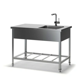 Stainless Steel and Galvanized Steel Foldable Table with Integrated Sink MS-1