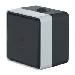 CADUCEUS ALING Protecta Single Pole Light Switch with Indicator 10A, 250V, IP55, Anthracite Grey, Art. 22515.A1