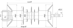 Ribbed Silicone Rubber Insulator for Railway Contact Networks FSPKr 120-25/0.95-P-G2