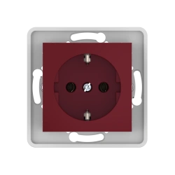 CADUCEUS ALING PRESTIGE Hidden Installation Socket 16A, 250V, Burgundy, Art. 6