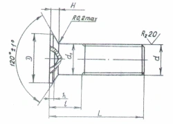 Black Metal Screws OСТ 1 11198-73 for Assembly