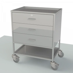 Stainless Steel Procedure Table with Drawers and Handle for Transport, Model SPP-3
