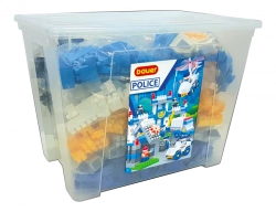 Bauer Police Building Set with 70L Container, 8 Instructions, and Thematic Stickers
