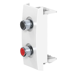 Antibacterial Audio Socket 2xRCA, 1M, White - A6627