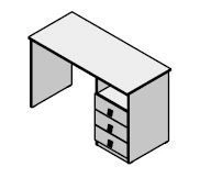 Wooden Bedroom Desk with Cabinet - Contemp Series