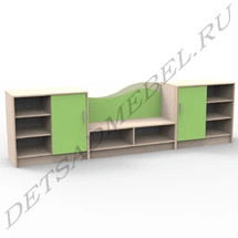Nature Corner Cabinet Set with Open Shelves and Cupboard