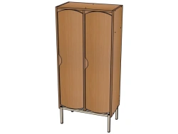 Two-Section Wardrobe with Decorative Doors on Metal Frame / ШД08