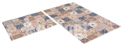 iCarpet PRINT Anti-Slip Bathroom Mat Set "Azulejo Tile" 60x100+60x50 cm