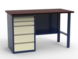 Single-Pedestal Workbench with Laminated Plywood Top - SV-1T.05.00.14.FL