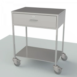 Stainless Steel Procedure Table with Drawers and Handle for Easy Mobility - Model SPP-1