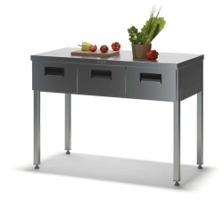 Stainless Steel Table SГД-1 with Drawers, No Edge