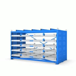 Metal Storage Rack with Sliding Trays, Model 16115