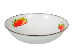Emaled Steel Bowl with Stainless Steel Rim, 3.5L