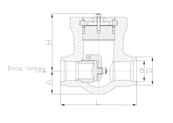 Reverse Valves Series KZ 116.4 DN 100-250mm, Pp up to 23.5 MPa, Temperature up to 250˚C