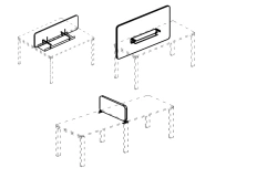 Wooden Fabric Table Screen Furniture Set A4 Series