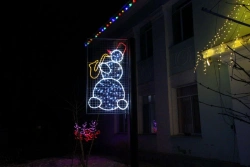 Decorative LED Snowman with Saxophone Light Panel - Outdoor Fixture