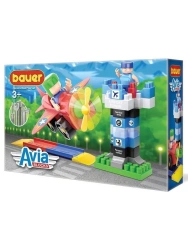 Aviation-themed Educational Building Block Set "Airplane, Runway, and KDP" 53 Pieces