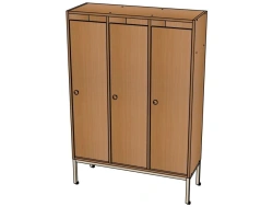 3-Section Clothes Cabinet on Metal Frame - Model ШД12