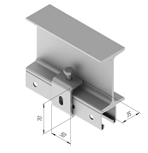 SMA 636 Threaded Beam Clamp - 50x70 mm, AISI 316L Stainless Steel