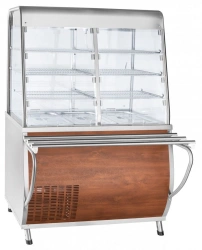High-Temperature Refrigerated Display Counter with Neutral Cabinet PVV(N)-70T-C-NSh for Cold Snacks