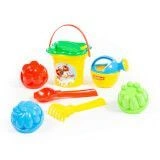 Small Bucket Set with Flower Sifter, Shovel, Rake, and Molds - Model 4658
