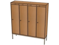 4-Section Clothing Cabinet with Metal Frame - SHD17