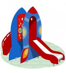Rocket Slide "Romana" 111.23.00 - Metal Slide with Plywood Steps