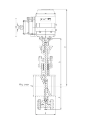 Metal-Sealed Disk Valves Series RK 110M DN 100-250mm, Pp up to 6.3 MPa, Temperature up to 450˚C with Electric Drive
