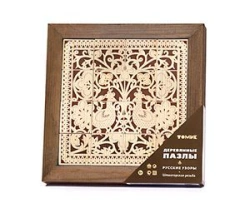 Russian Patterns Wooden Puzzle "Shemogodskaya Carving" (16 Pieces) - Code 134