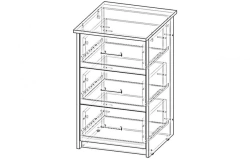 Bureaucrat Series Side Cabinet with 3 Drawers