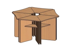 Modular Table "Daisy" - 6 Segments with Shelf