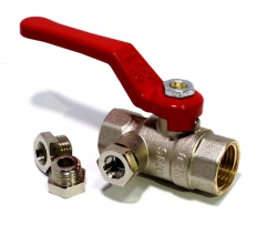 Nickel-Plated Ball Valve with Thermometer, Dist Series "Spec," DN15 1/2" G1/2" Male-Male, H521R