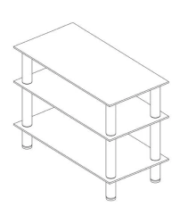 Open Shelving Unit for Floor or Wall Mounting - Éтажерка