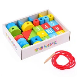 Colorful Wooden Bead Logic Game Set (30 Pieces) - Model 1-89