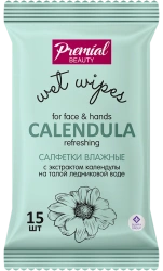 Refreshing Wet Wipes with Marigold Extract for Daily Use PREMIAL Vita Active