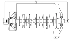 Silicone Composite Insulator for High Voltage Lines LK 160/330-I-4 GP